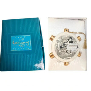 Disney Collections Mickey Mouse Steamboat Willie Ceramic‎ Christmas Ornament